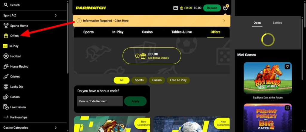 Visit the 'Offers' tab Visit the 'Offers' tab